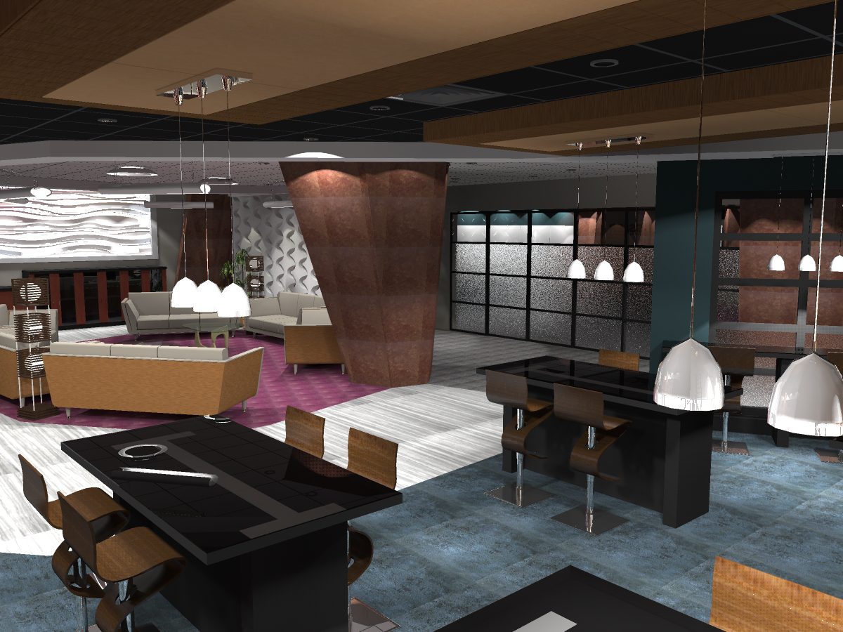 Coffee lounge ( render of Archicad model) by ArchicadTeam.com