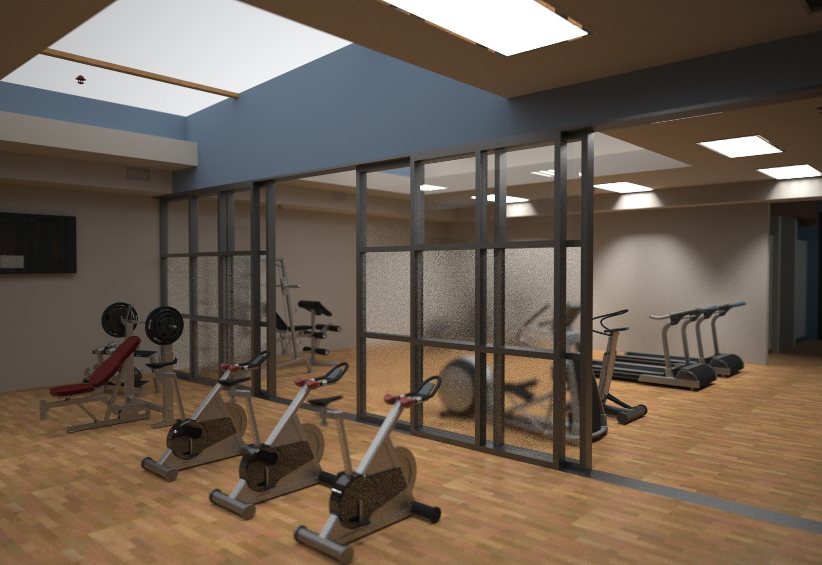 Gym (Corridor ( render of Archicad model )  by ArchicadTeam.com